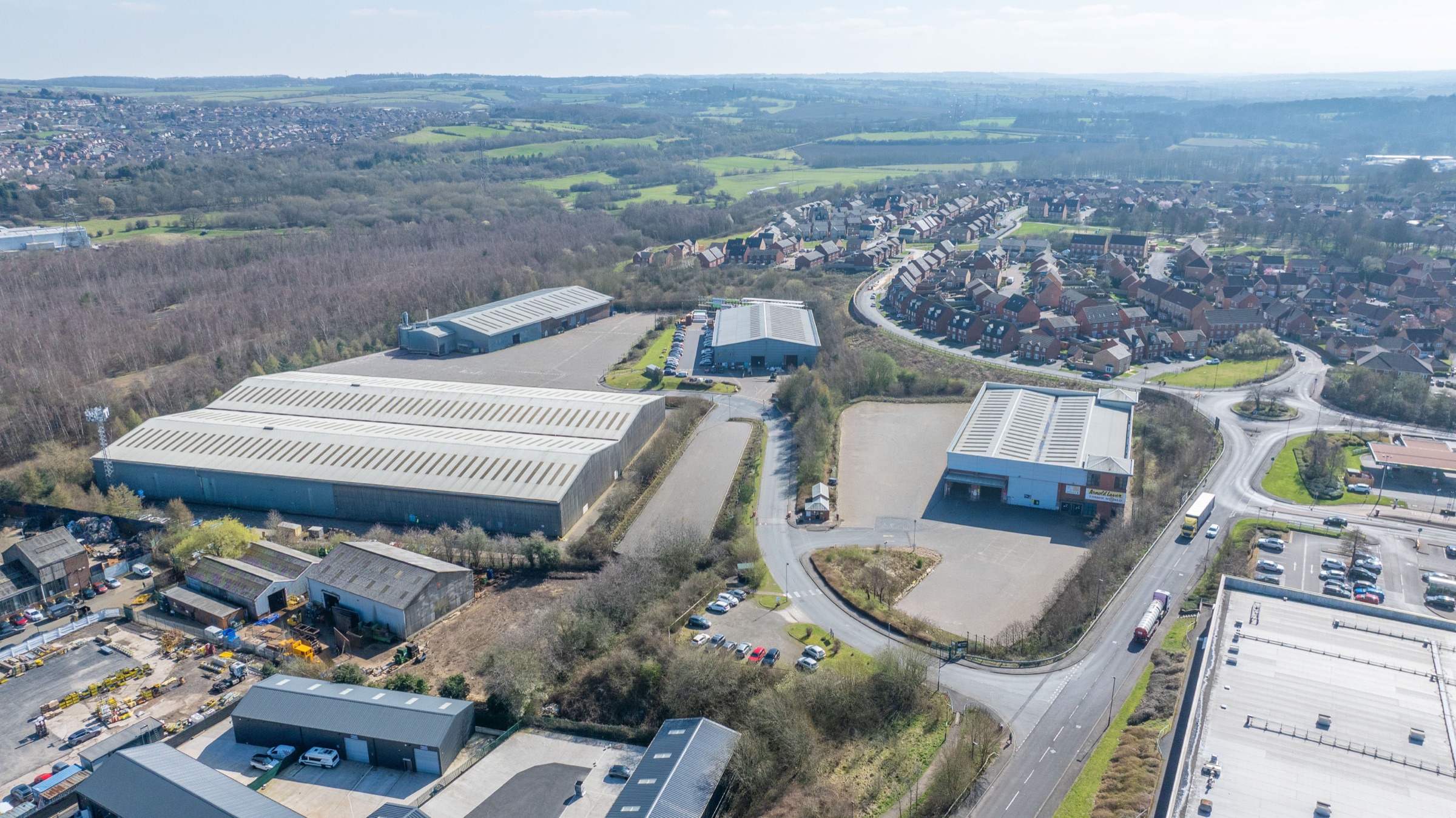 Aerial view of Unit 1 Oxclose Park Sheffield